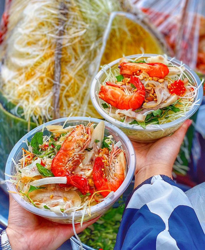Recette de papaye verte aux crevettes et viande